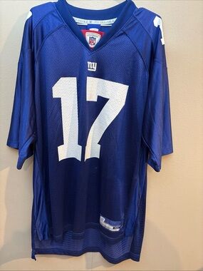 Plaxico Burress New York Giants Reebok Jersey Mens XL #17 Blue NFL Football